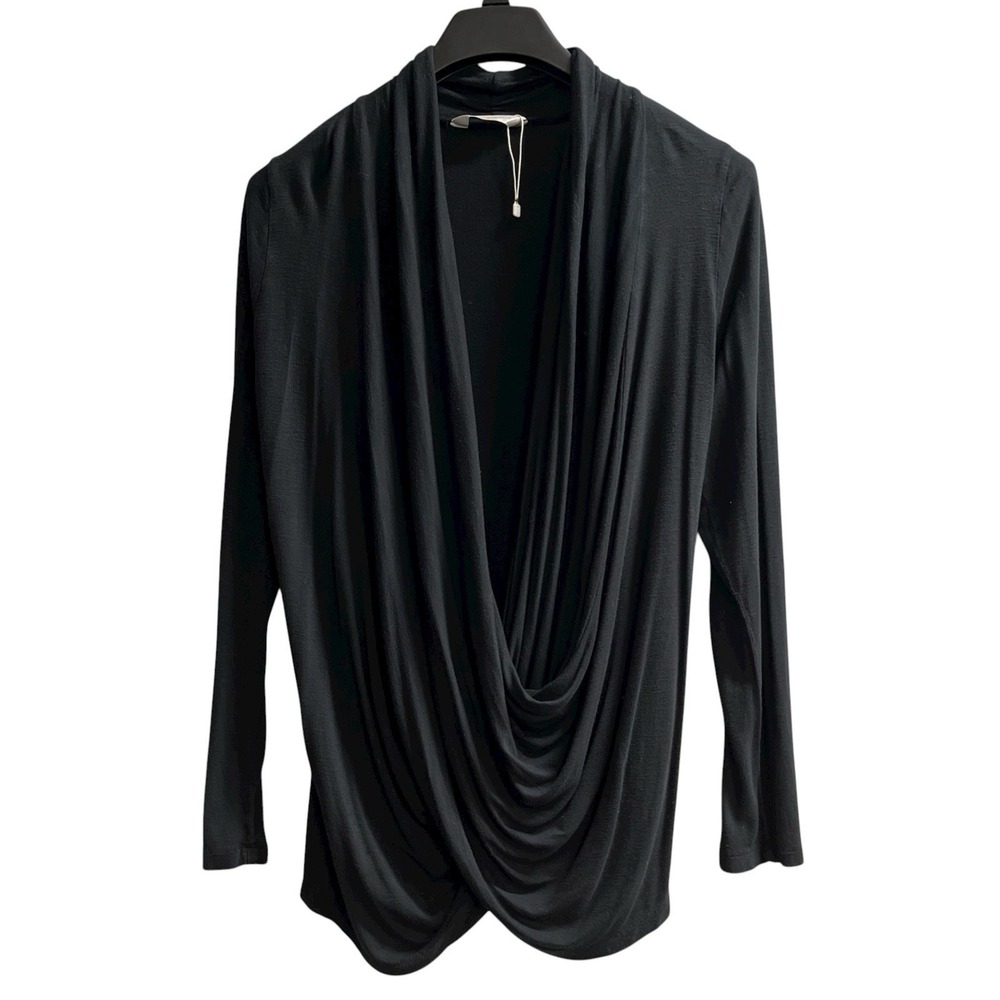 Kindred Bravely Nursing Maternity Top Womens XL Black Faux Wrap Top Knit‎ Soft